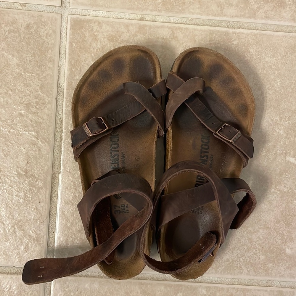 birkenstock yara sandals, lightly worn